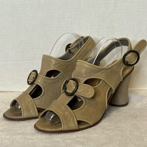 Argila Pepe Monjo Leather Strappy Buckle‎ Heeled Open Toe Sandals Size 36/6